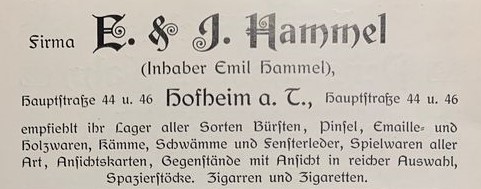 Emil Hammel Hauptstra&szlig;e 44_46- Quelle F&uuml;hrer durch Hofheim 1904
